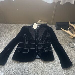 Vintage hopeless romantic Black Velvet Women's Blazer- goth
